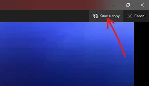 When you are done with trimming your video, click on Save a copy option