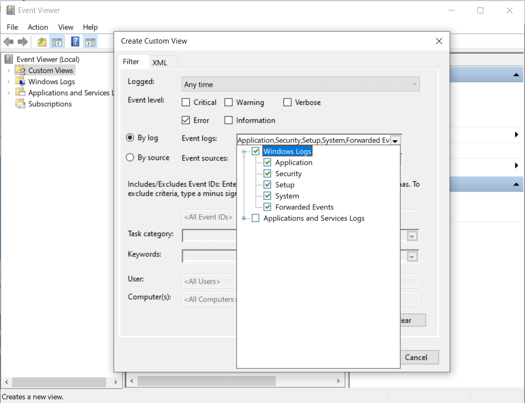 On es troba el fitxer de registre BSOD a Windows 10?