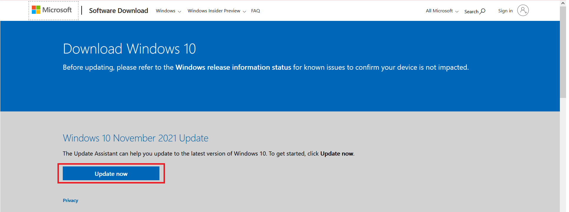 Windows 10 November 2021 Update