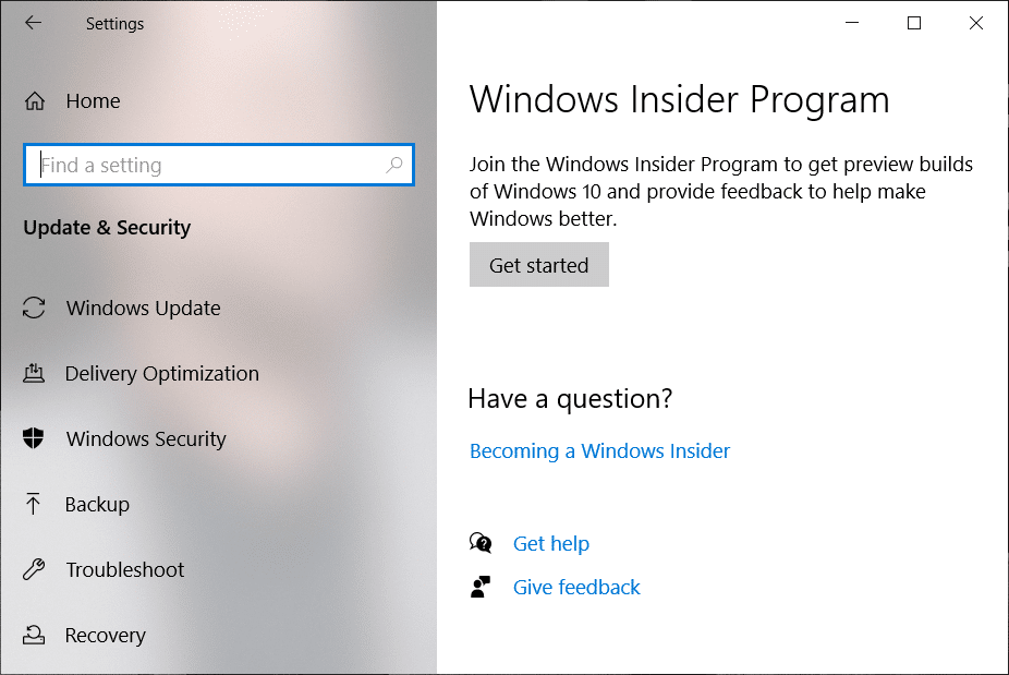 Prògram Insider Windows