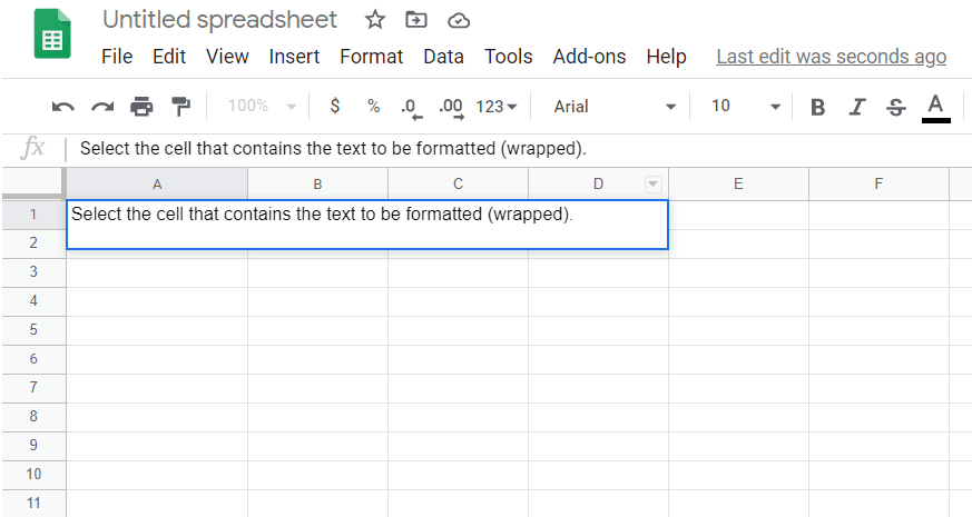 Wrapping Text Manually in Google Sheets