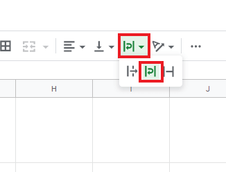 Wrapping your text from the toolbar of Google Sheets