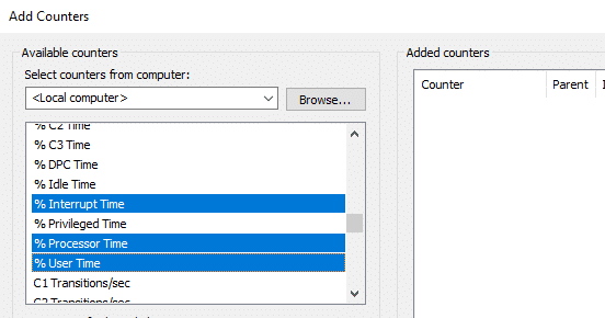 You can add more than one counters | How to Use Performance Monitor on Windows 10
