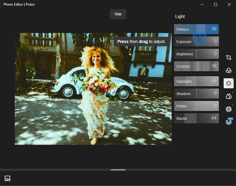 You can also adjust colors and saturation in Pixlr
