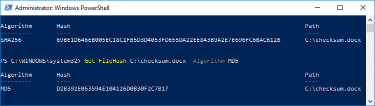 You can also calcaulate checksum hash for MD5 or SHA1 algorithm