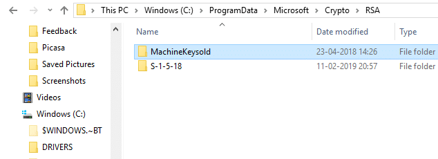 You can change the name of MachineKeys to MachineKeysold | Fix Cannot Create HomeGroup On Windows 10