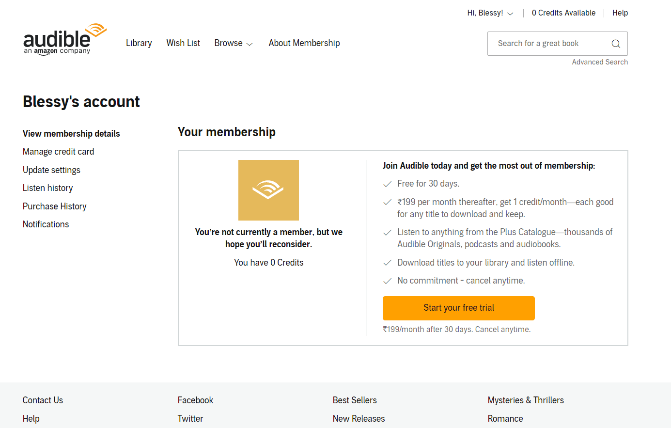 You can change your password, switch or cancel your membership