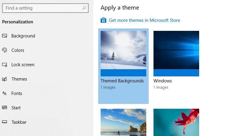 You can choose one of the given themes