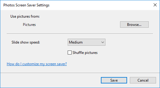 You can easily browse to the images saved on your system and make them your screensaver