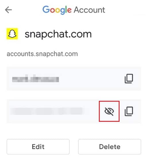 You can reveal the password by tapping on the ‘View’ button | Reset Snapchat Password Without Phone Number