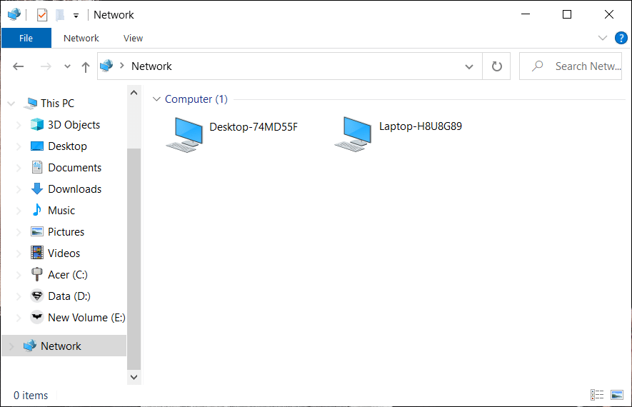 You will see two computer names under the Network option on your computer | Transfer files between two Computers