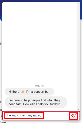 A chat box will appear, type in that I want to claim my music and send it. | How to Delete iHeartRadio Account