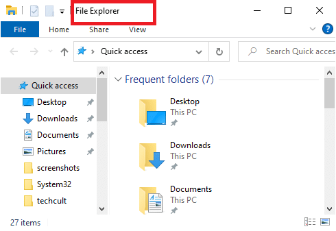 Access the File Explorer by pressing Windows +E keys together