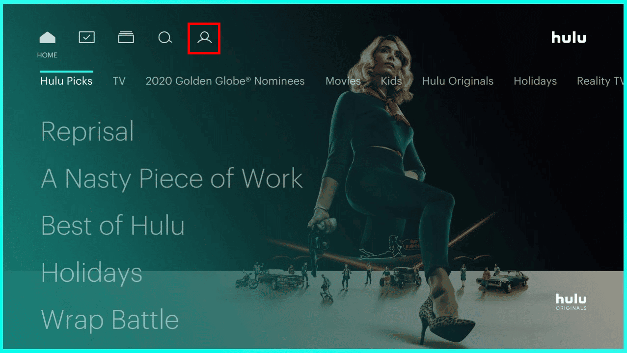 Access the Hulu application on your TV and select the Profile icon
