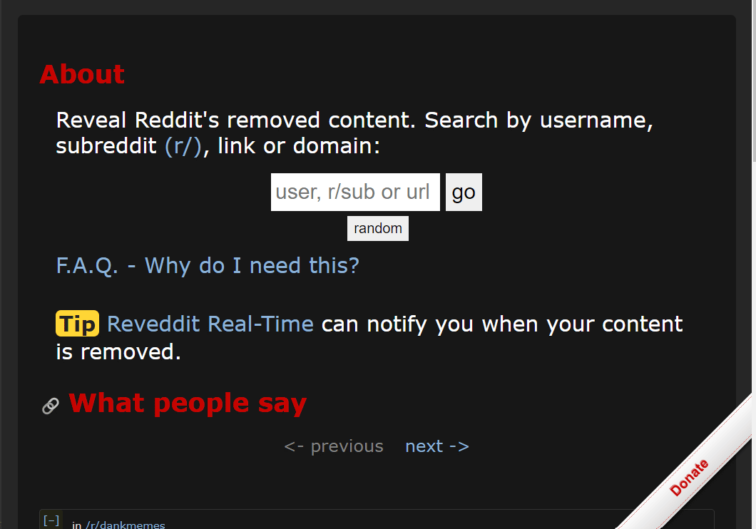 Access the Reveddit site. | How to See Hidden Posts on Reddit