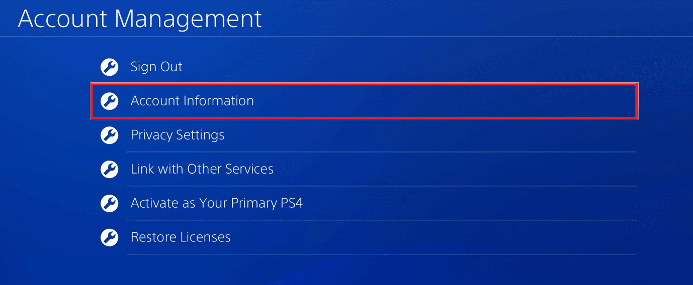account info on ps4