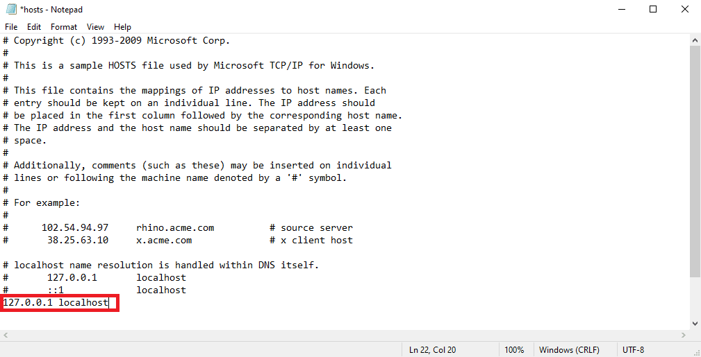 add 127 0 0 1 localhost in the host file. Fix Error Occurred While Trying to Proxy Request