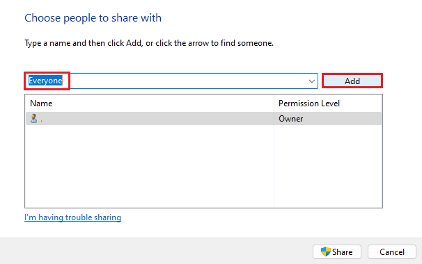 add everyone in share file with window. Fix Installation Error OBS in Windows 10