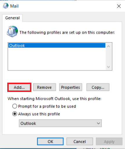 Add | Fix Outlook Password Prompt Reappearing