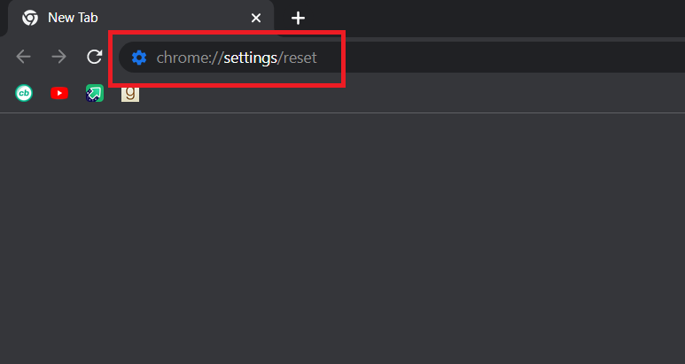Goole Chrome တွင် ပြန်လည်သတ်မှတ်ရန် ရောက်ရှိရန် လိပ်စာ။ Chrome တွင် Toolbar ပြနည်း