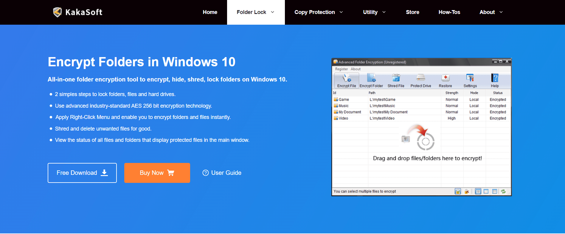 Advanced Folder Encryption best folder lock software for Windows 7 10 PC free download