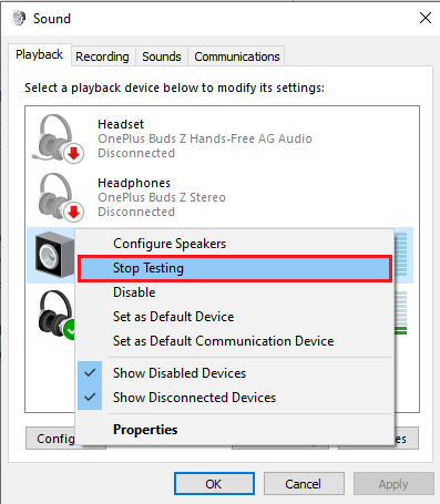 click on Stop Testing. How to Perform 5.1 Surround Sound Test on Windows 10