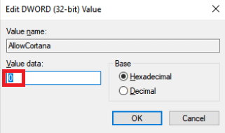 Value Data is set to 0