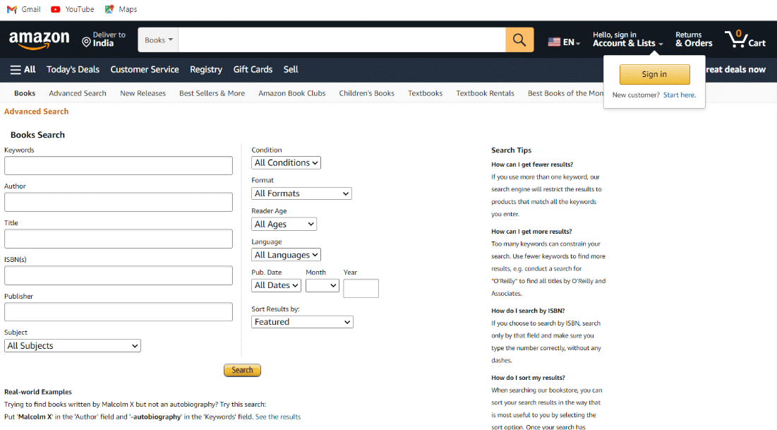 Разширено търсене на книги в Amazon. 9 начина да намерите книга с неясно описание