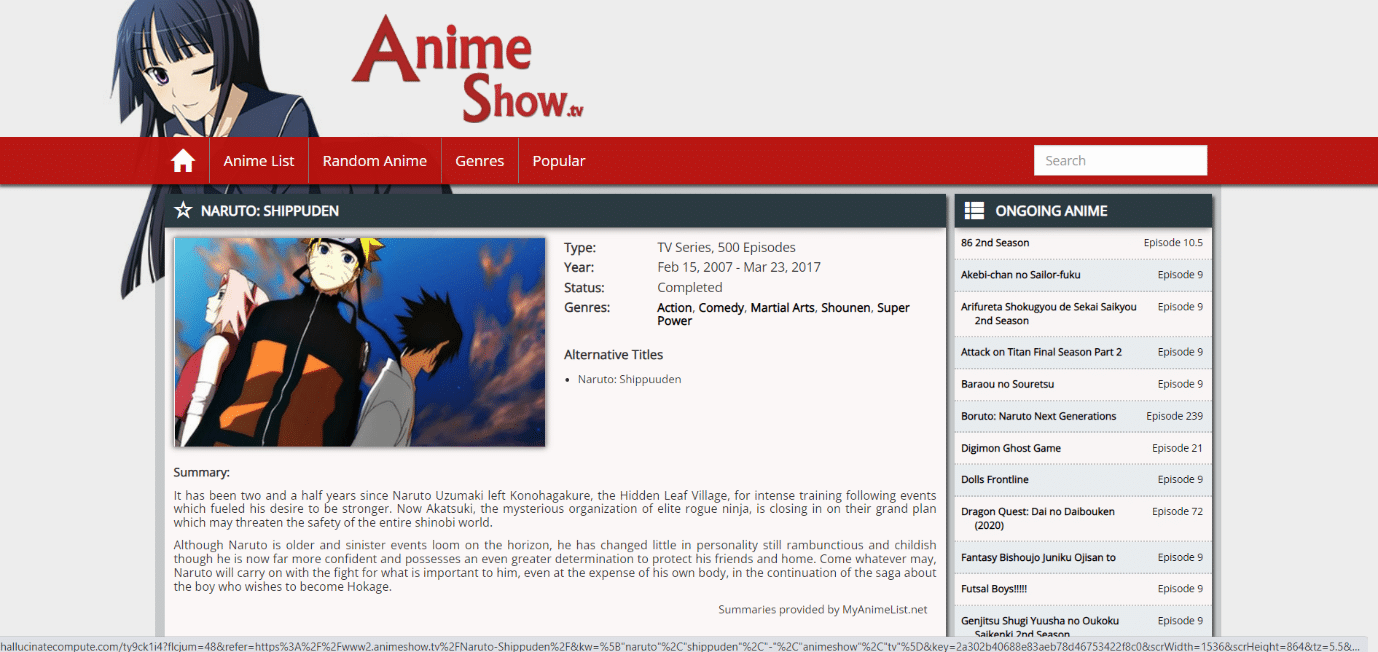 Animeshow. 21 Best Website to Watch Naruto Shippuden