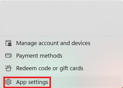 App settings.