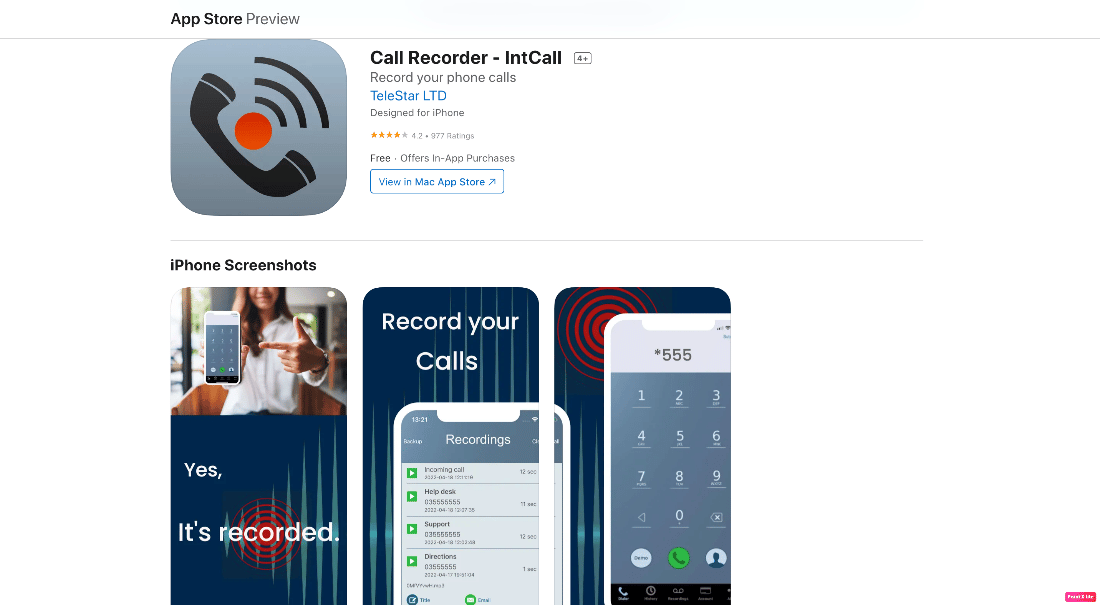 app store preview call recorder intcall