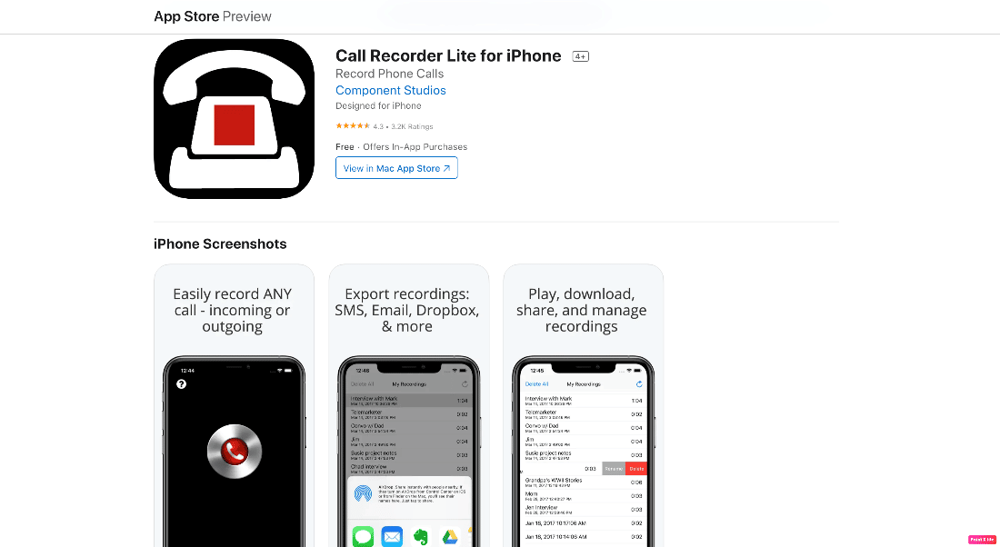 app store preview call recorder lite