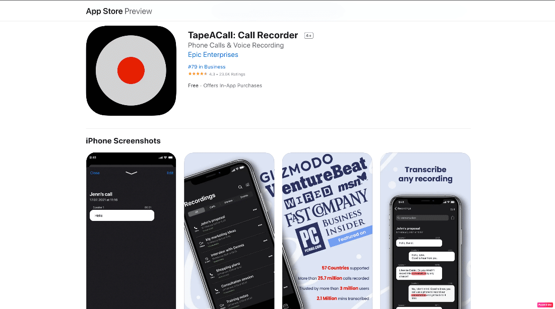 app store preview tapeacall