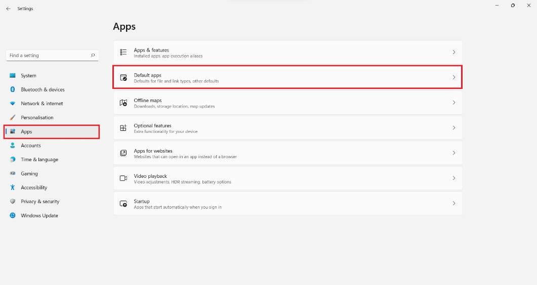 Apps section in the Settings app. How to completely disable Microsoft Edge on Windows 11