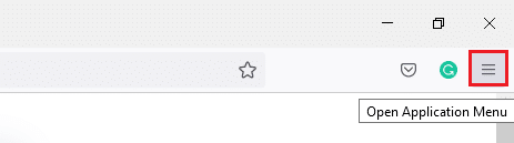 As you did earlier, click on the Menu icon in Firefox.
