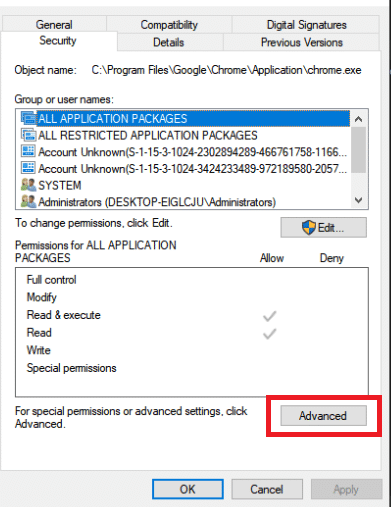 click the Advanced option. Fix Set User Settings to Driver Failed in Windows 10