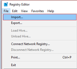 import registry editor