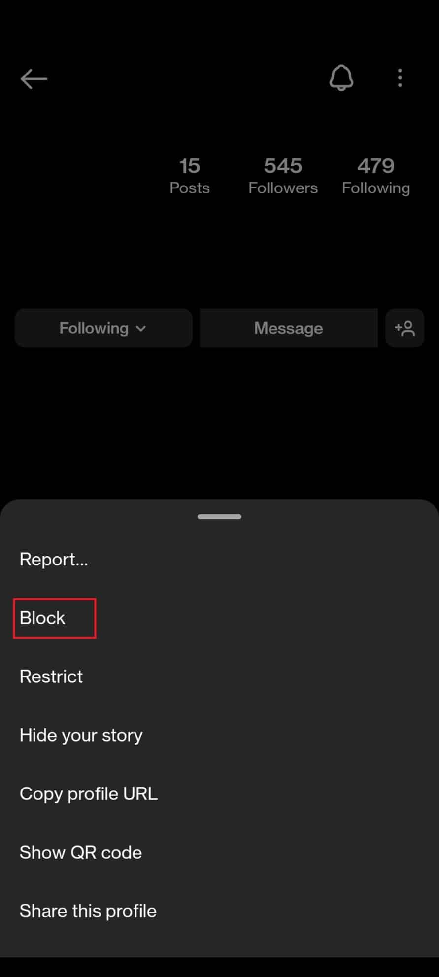 block user.