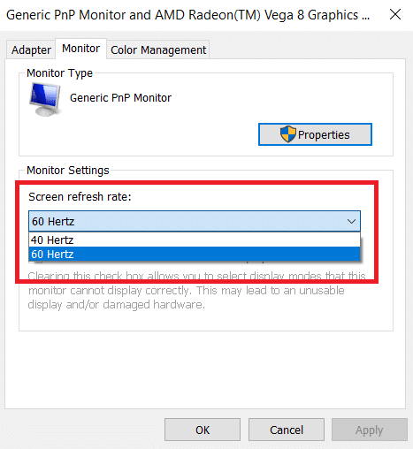 choose screen refresh rate in monitor tab. How to Setup 3 Monitors on a Laptop