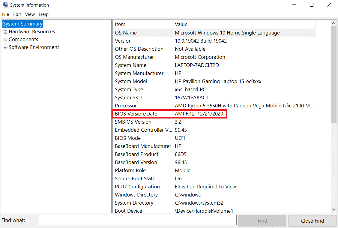 BIOS Version or date in System Information. Fix Windows 10 Screen Dims Automatically