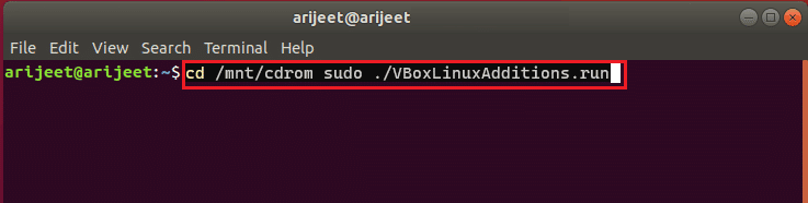 cd mntcdrom sudo .VBoxLinuxAdditions.run comando. Reparar Virtualbox no puede insertar el disco óptico virtual