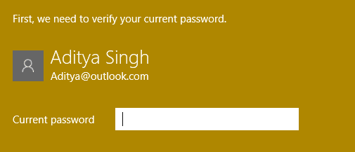 change current password | Fix Start Menu Not Working in Windows 10