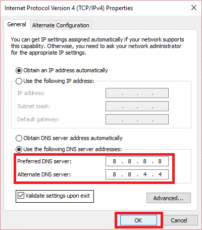 Change DNS settings in Wiindows 10