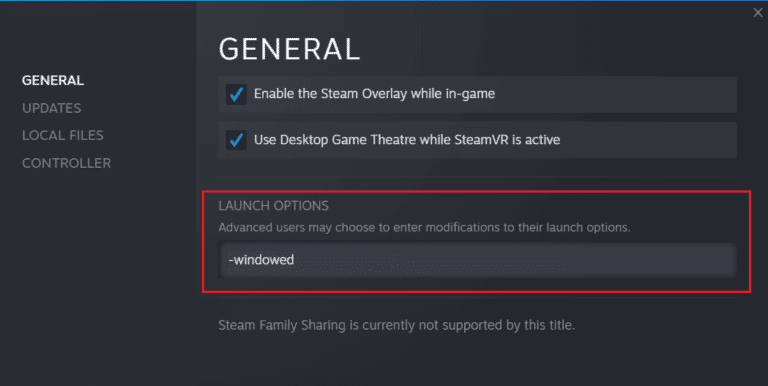 change steam launch options