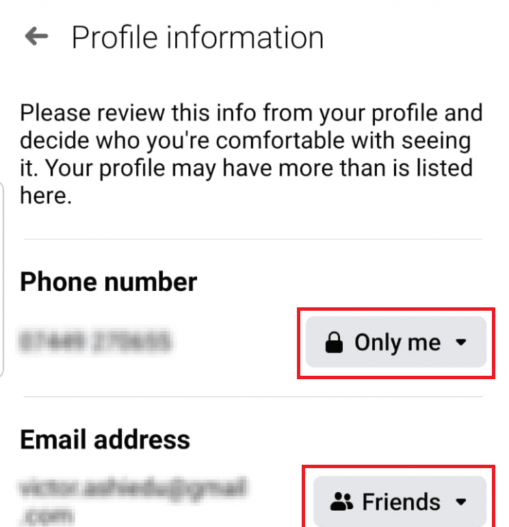 change the privacy setting for your phone number to Only me. | Make Facebook Page or Account Private