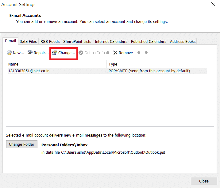 Change | Fix Outlook Password Prompt Reappearing