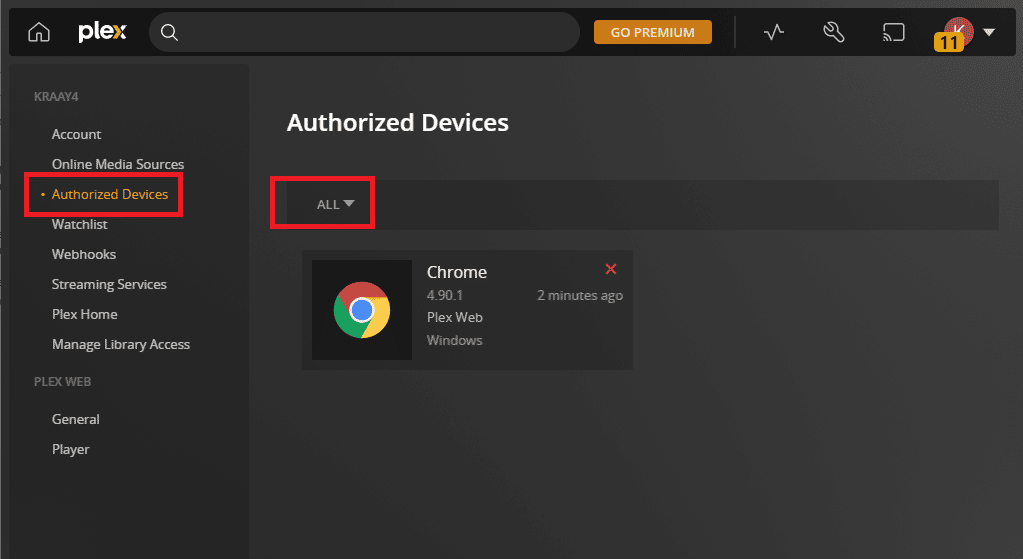 check if the Windows PC is added to the list. Fix App Plex TV is Unable to Connect to Securely