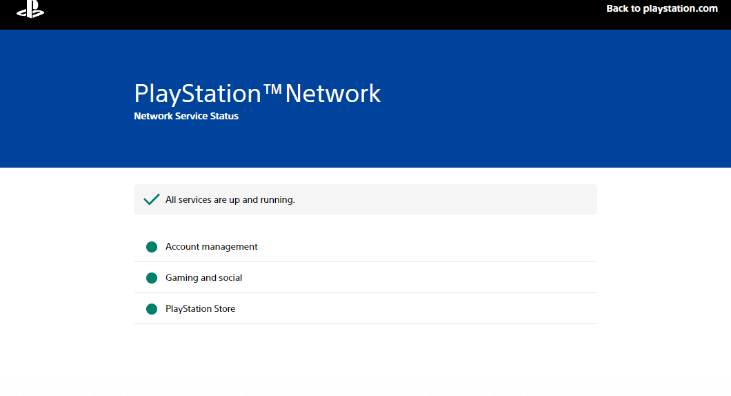Проверьте серверы PlayStation Network