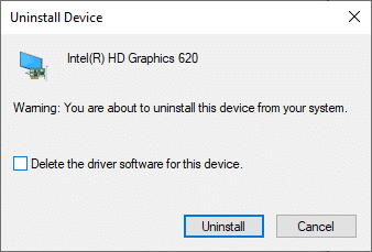 Check the box for Delete the driver software for this device and click Uninstall from the confirmation popup