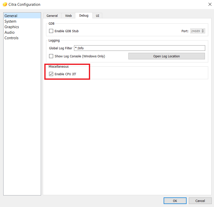 Check the option Enable CPU JIT under Miscellaneous section. How to Play 3DS Games on PC